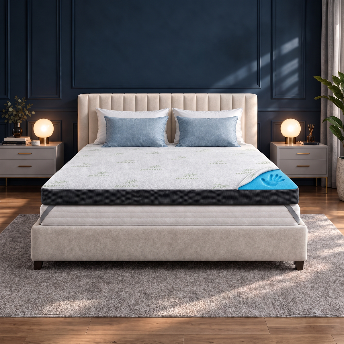 Premium Komfort Topper – cross-section with gel memory foam