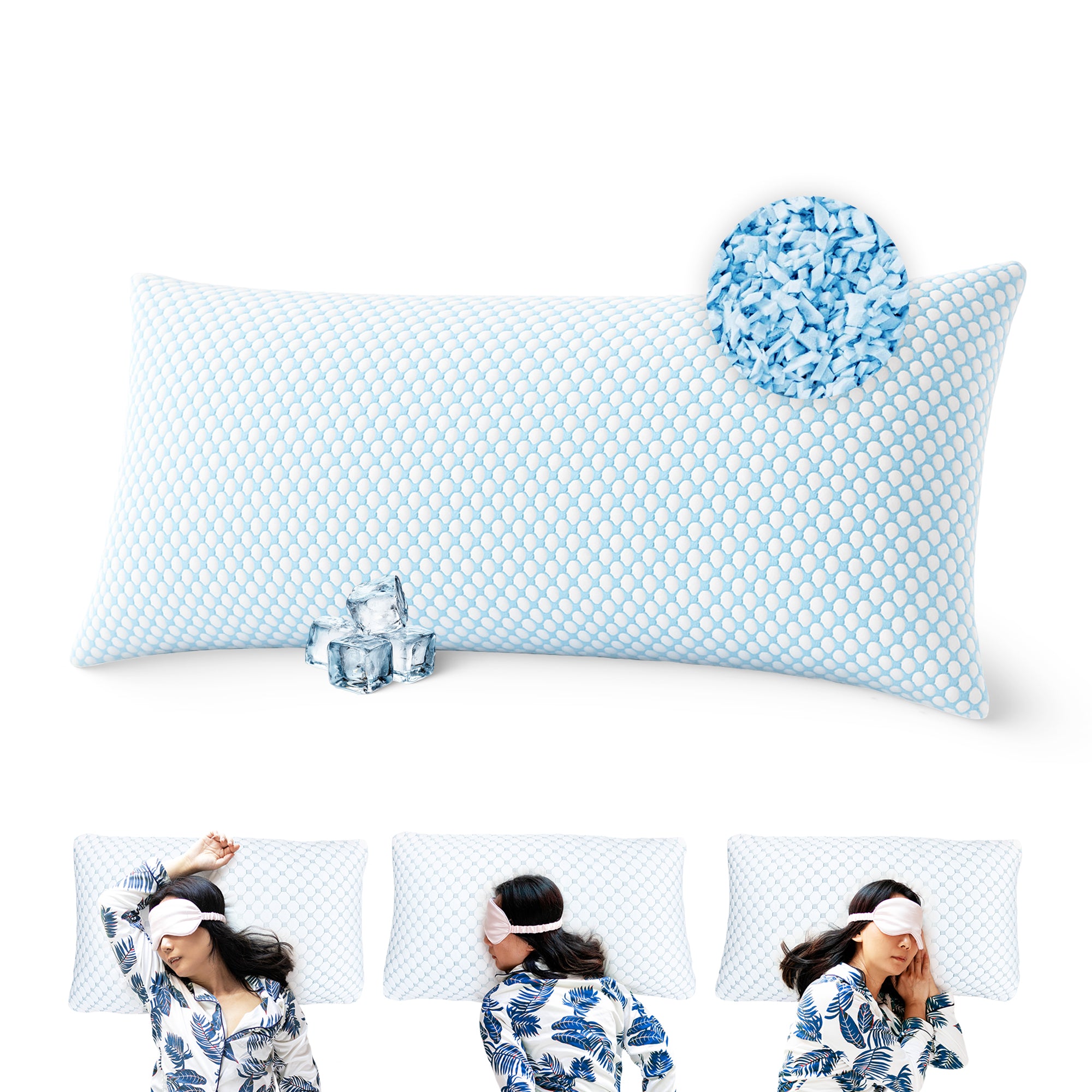 Ergonomic soft pillow for back, side, and stomach sleepers 