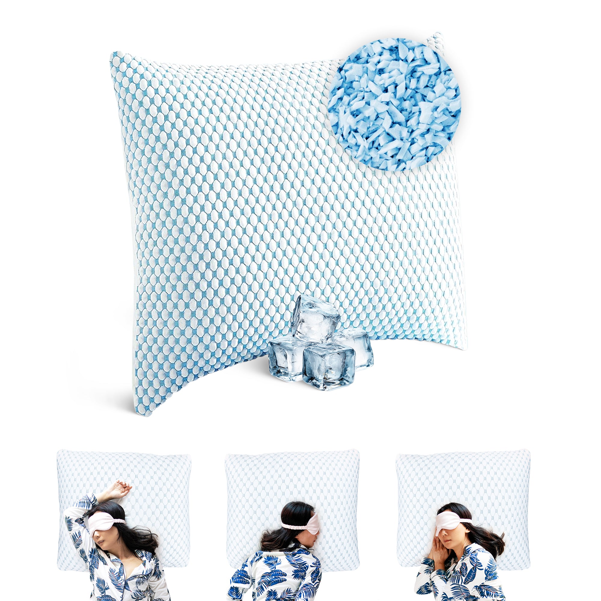 Ergonomic cloud pillow – soft pillow for back, side, and stomach sleepers 