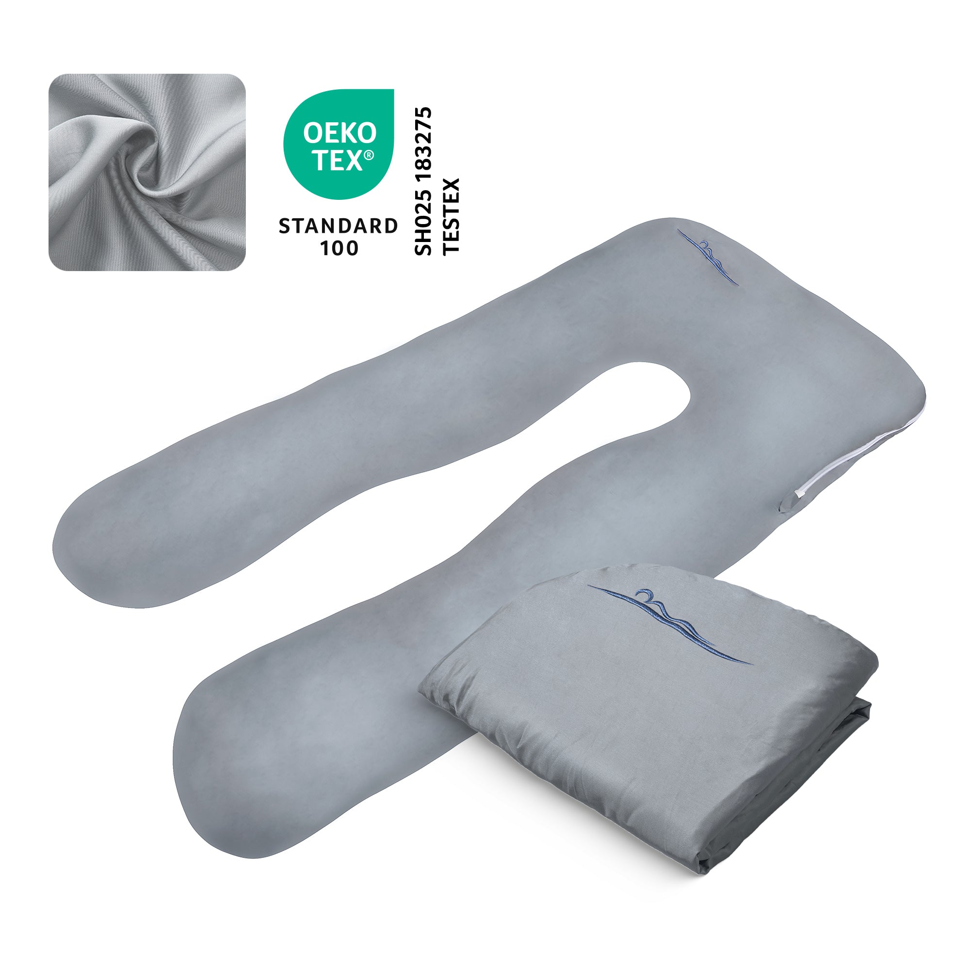 Ersatzbezug für Kinderkissen - Bambus (Grau)