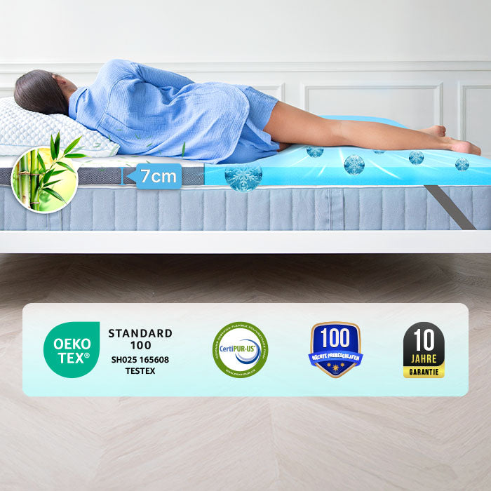 Topper materasso Premium Comfort con schiuma memory gel