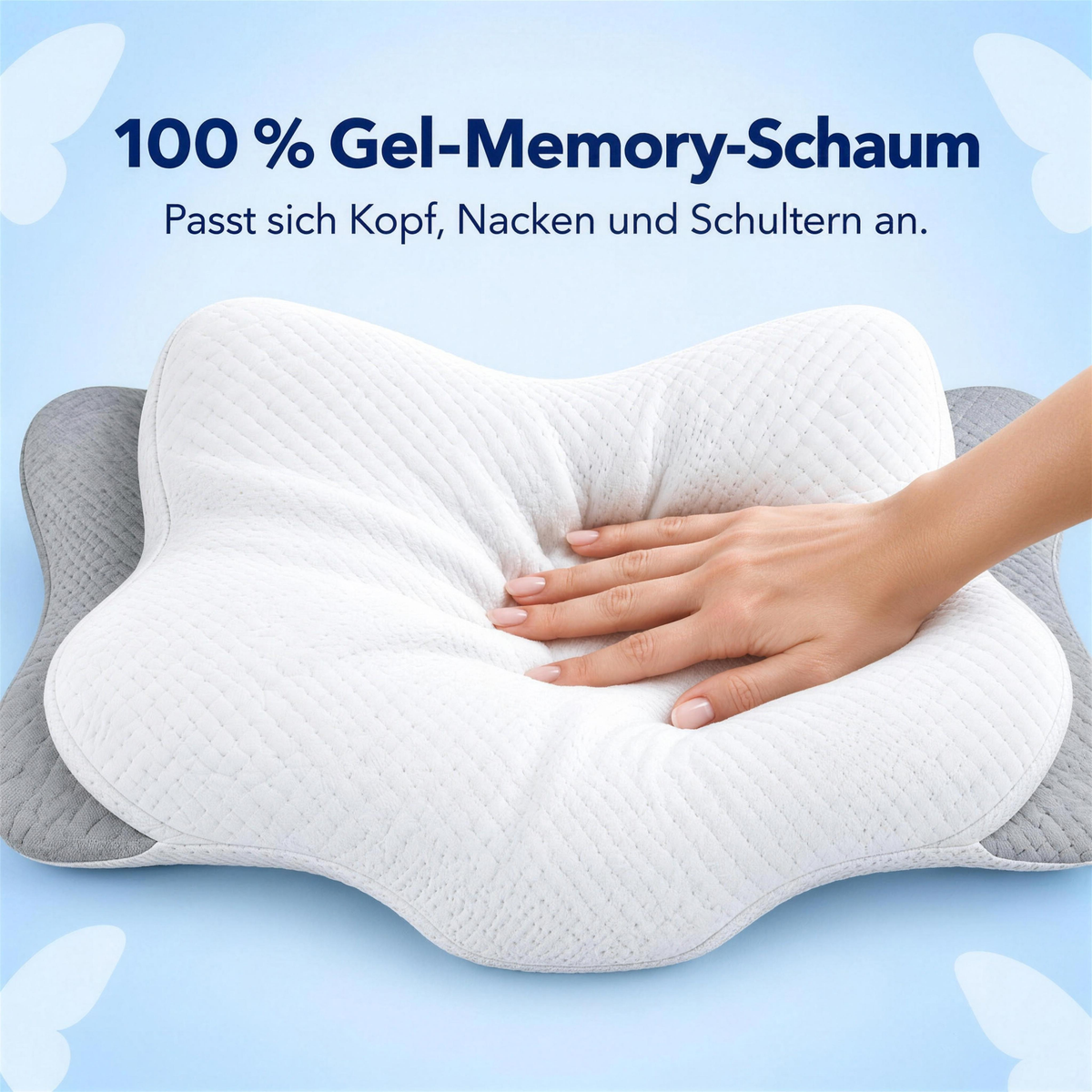 100 % Gel-Memory-Schaum – passt sich Kopf, Nacken und Schultern an