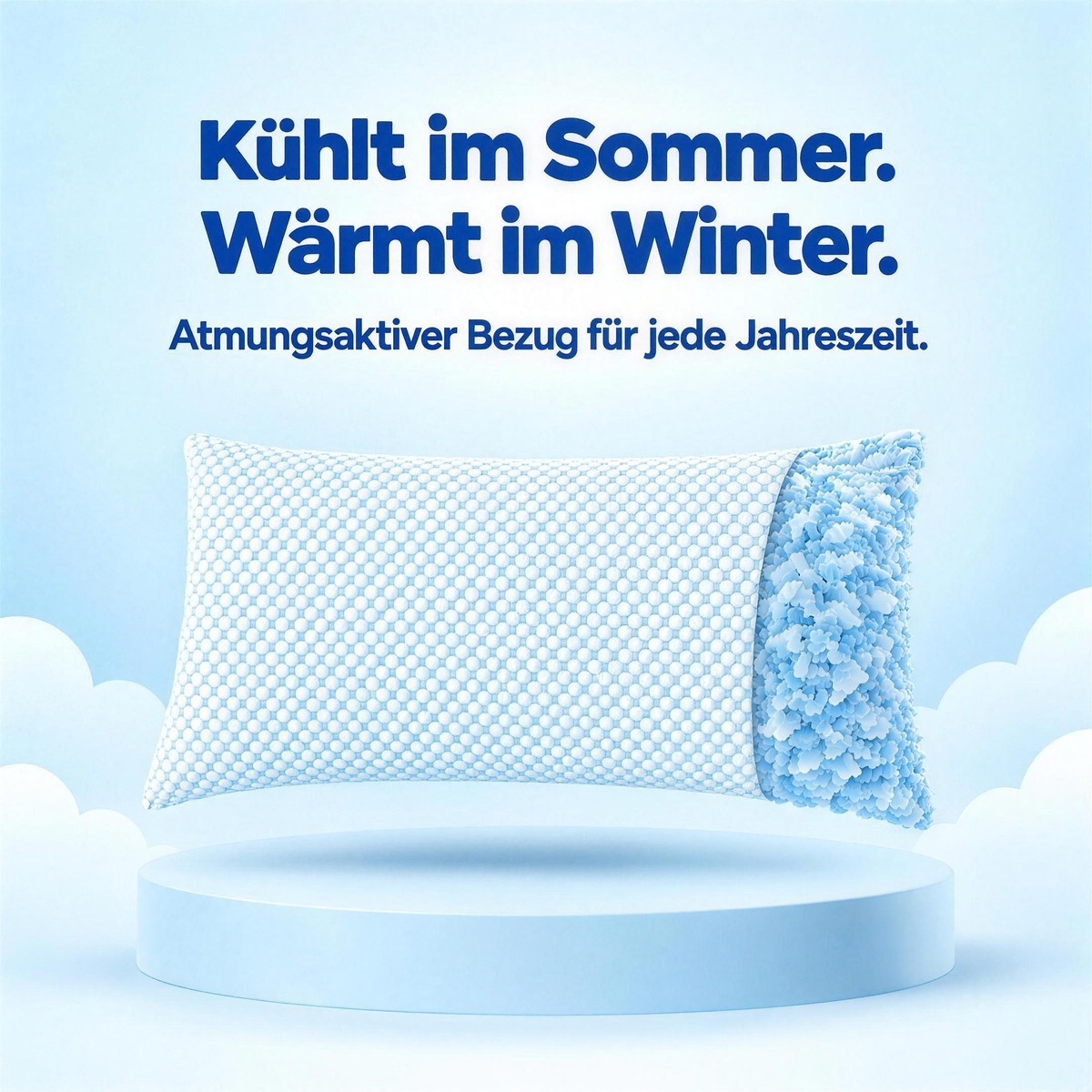 Kühlt im Sommer, wärmt im Winter – atmungsaktiver Bezug für jede Jahreszeit
