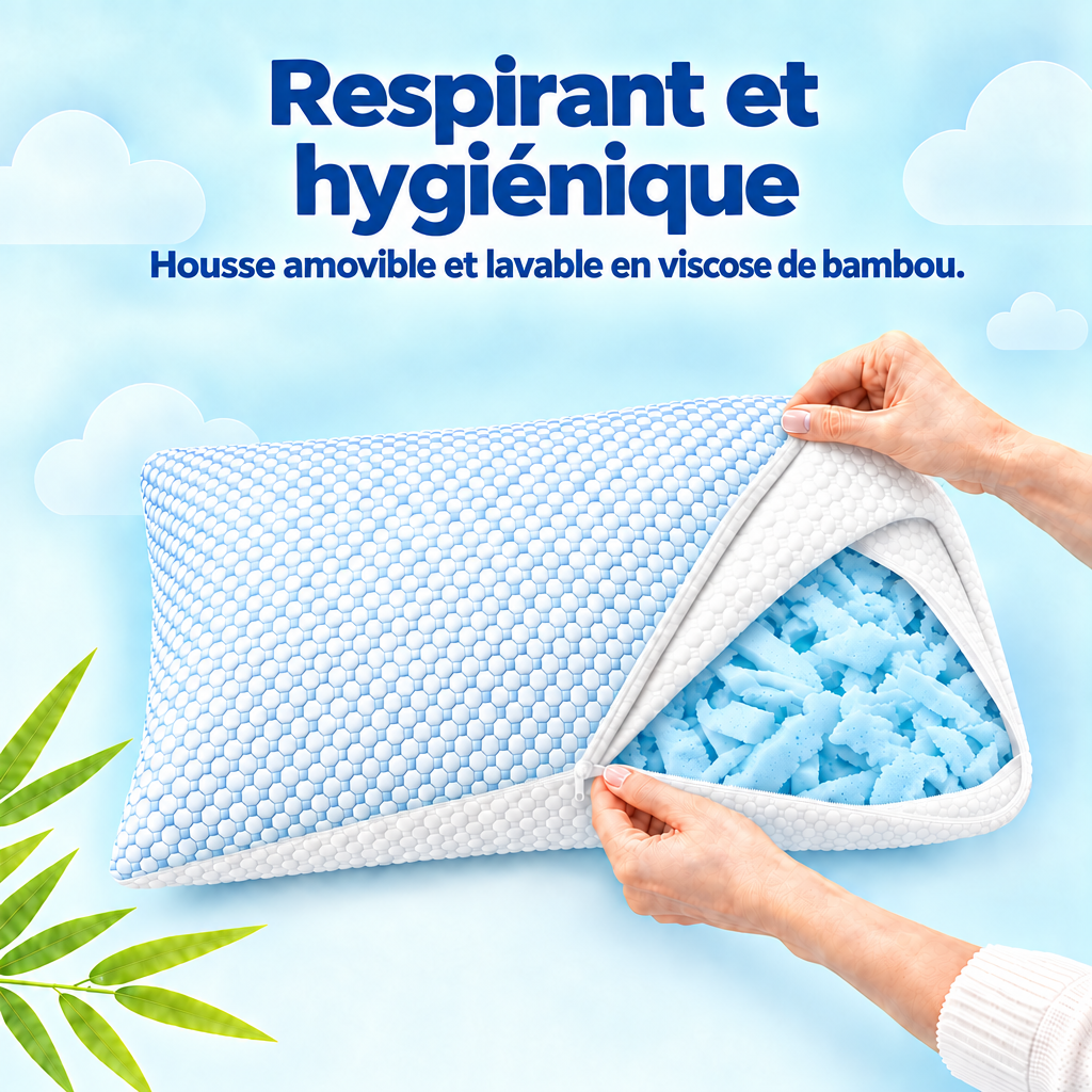 Respirant et hygiénique - housse amovible et lavable en viscose de bambou