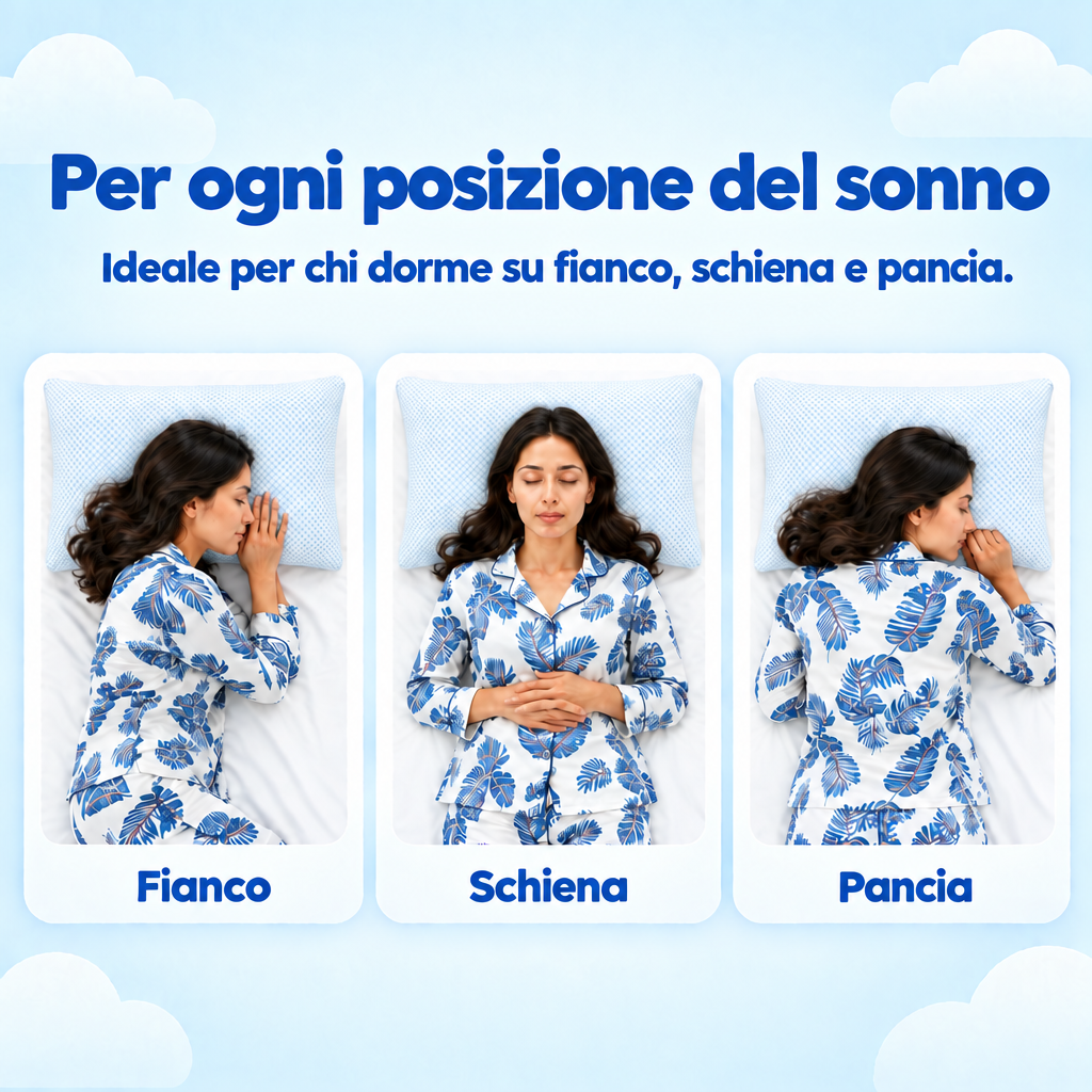 Per ogni posizione del sonno - ideale per chi dorme su fianco, schiena e pancia
