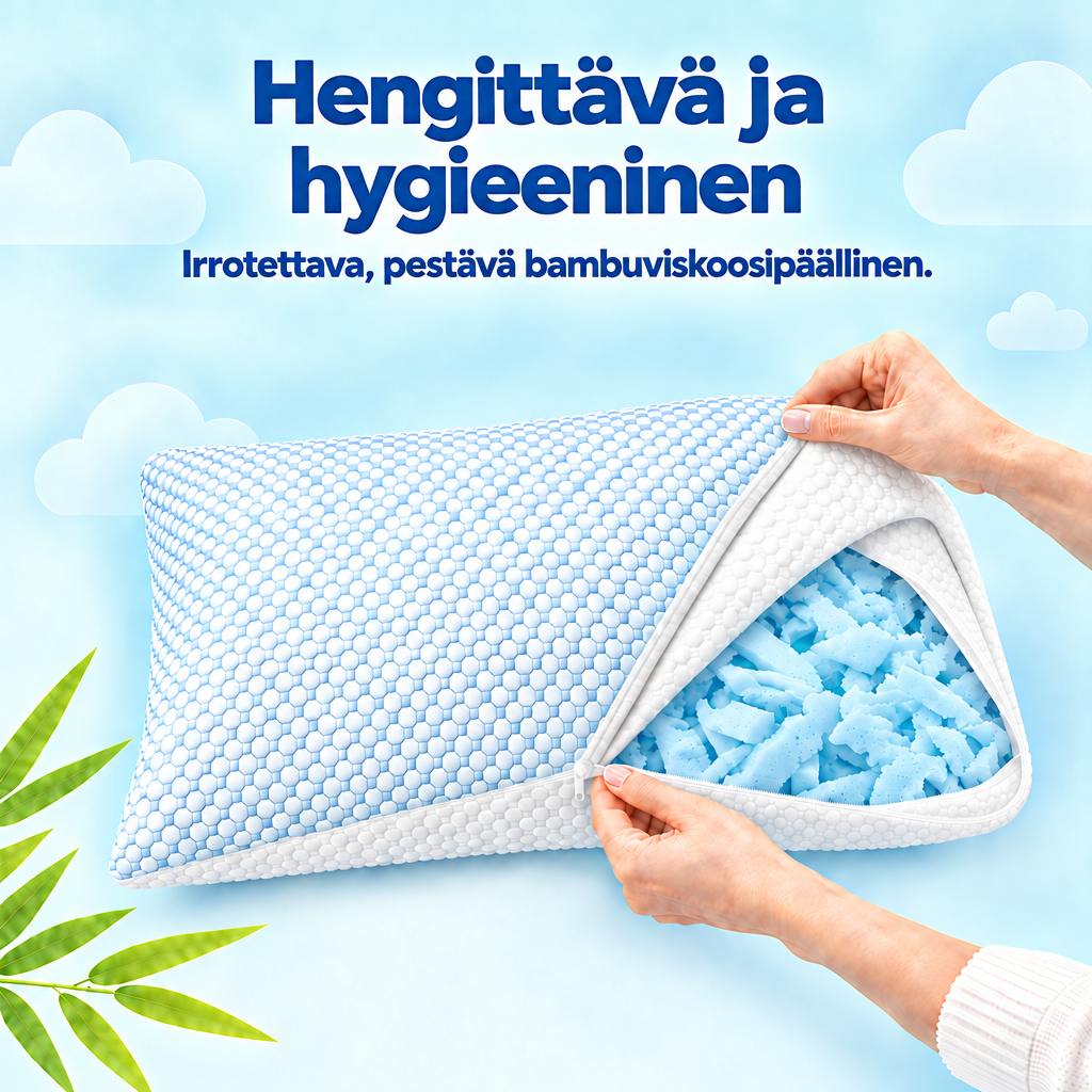 Hengittävä ja hygieeninen - irrotettava, pestävä bambuviskoosipäällinen