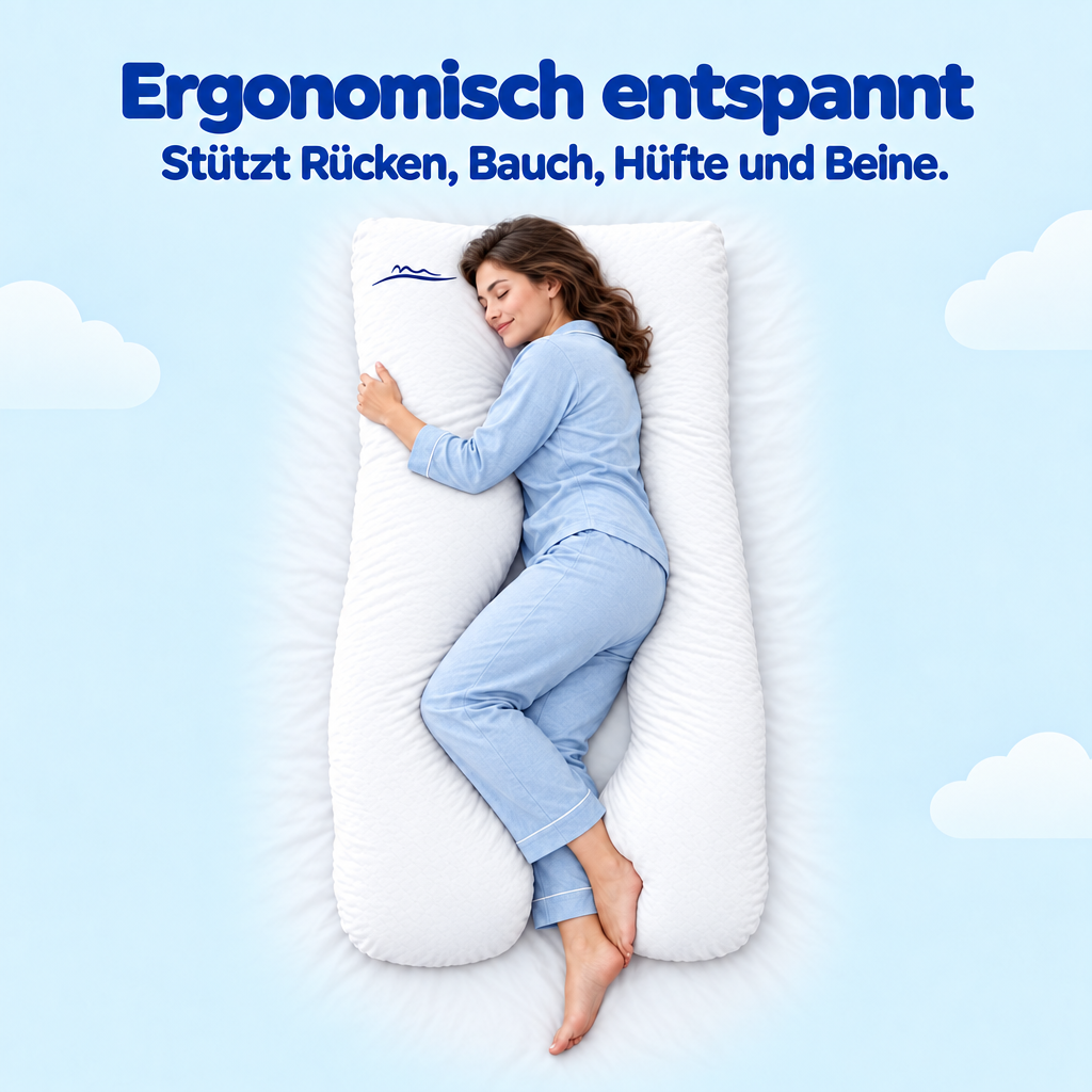 Ergonomisch entspannt – stützt Rücken, Bauch, Hüfte und Beine – Weiß Blume Rosa Wolken Schwarz Hawaii Aroma Flamingo Beige Hellblau Khaki Walnuss Pfirsich Himmelblau Braun Dunkelgrau Grün