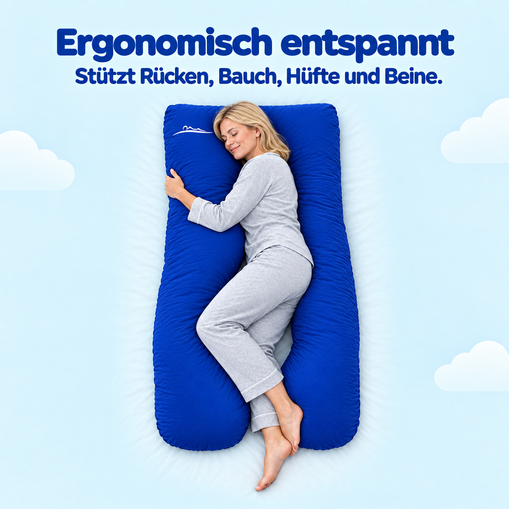 Ergonomisch entspannt – stützt Rücken, Bauch, Hüfte und Beine – Blau (Blue)