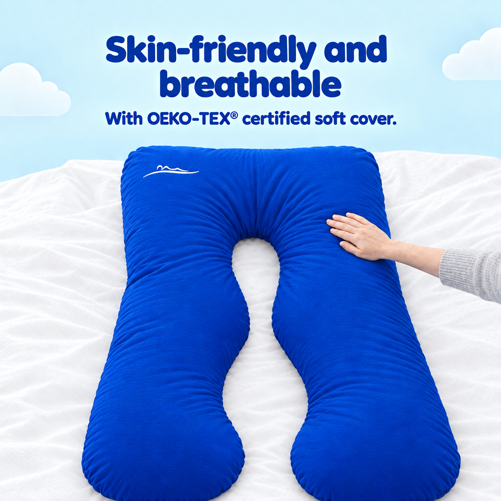 Skin-friendly and breathable – with OEKO-TEX certified soft cover – Blau (Blue)