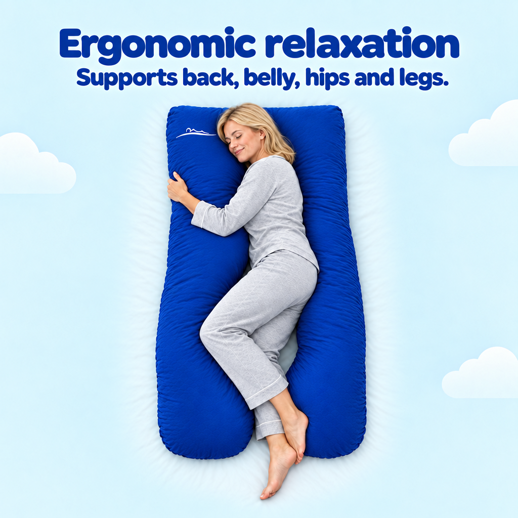 Ergonomic relaxation – supports back, belly, hips and legs – Blau (Blue)