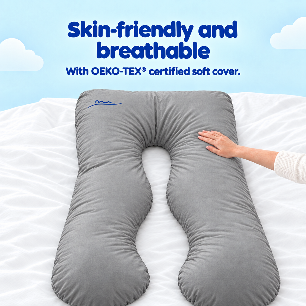 Skin-friendly and breathable – with OEKO-TEX certified soft cover – Grau (Grey)