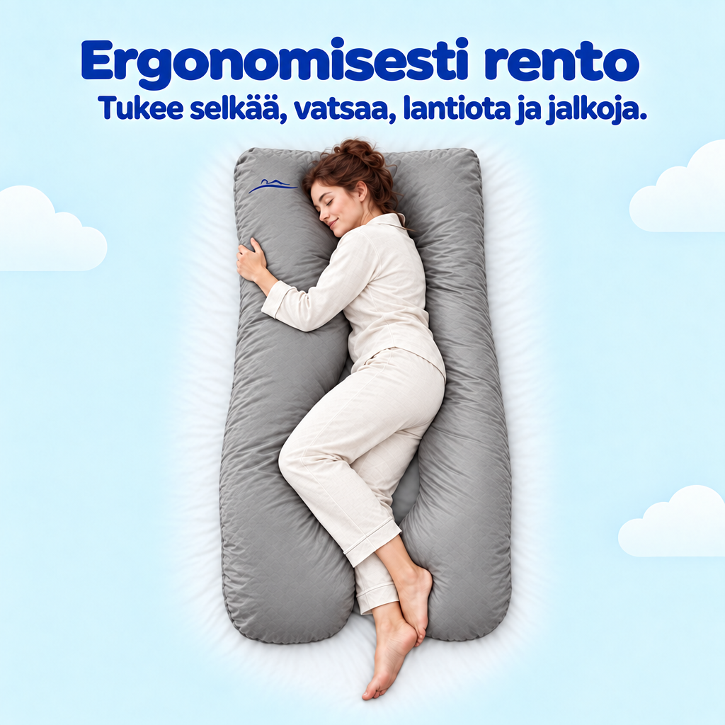 Ergonomisesti rento – tukee selkää, vatsaa, lantiota ja jalkoja – Grau (Grey)