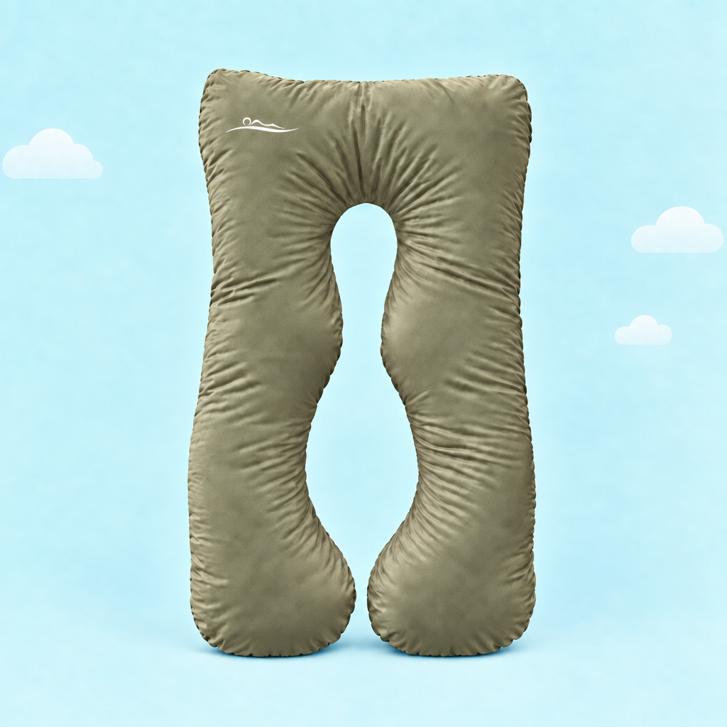 KomfortKissen Premium – ergonomisches U-förmiges Körperkissen 150x100 cm – Khaki