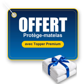 Protège-matelas offert avec le Premium Topper – dans la même taille