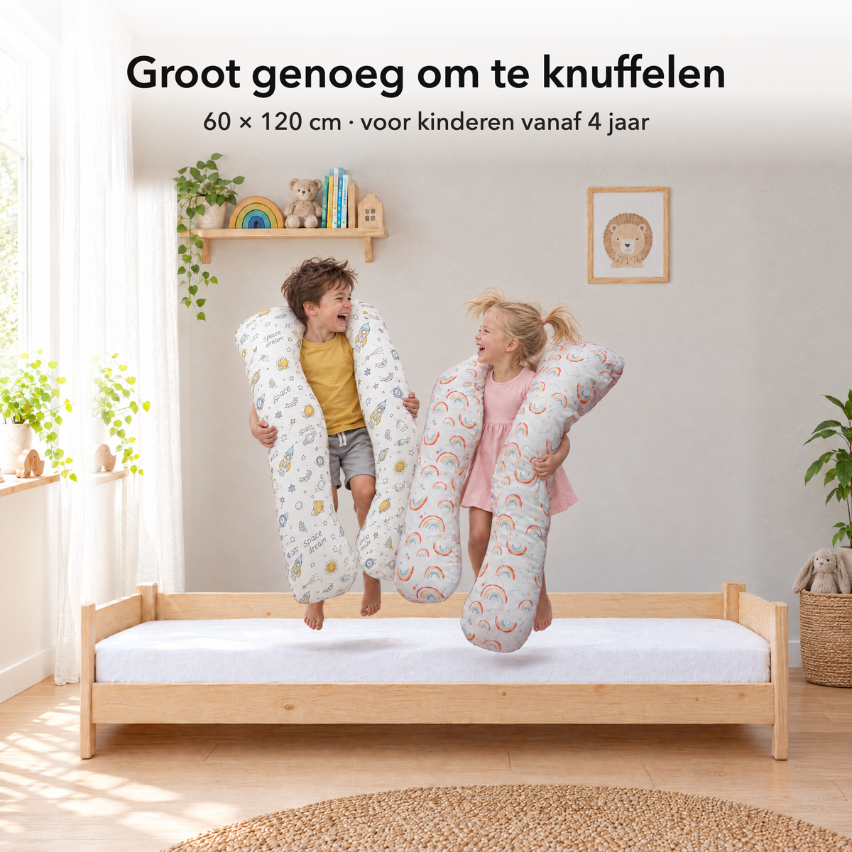 Planeet – Maat 60 × 120 cm vergeleken met kinderen