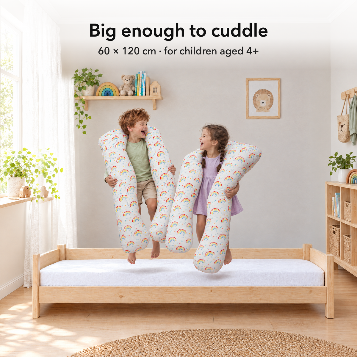 Rainbow – Size 60 × 120 cm compared with children