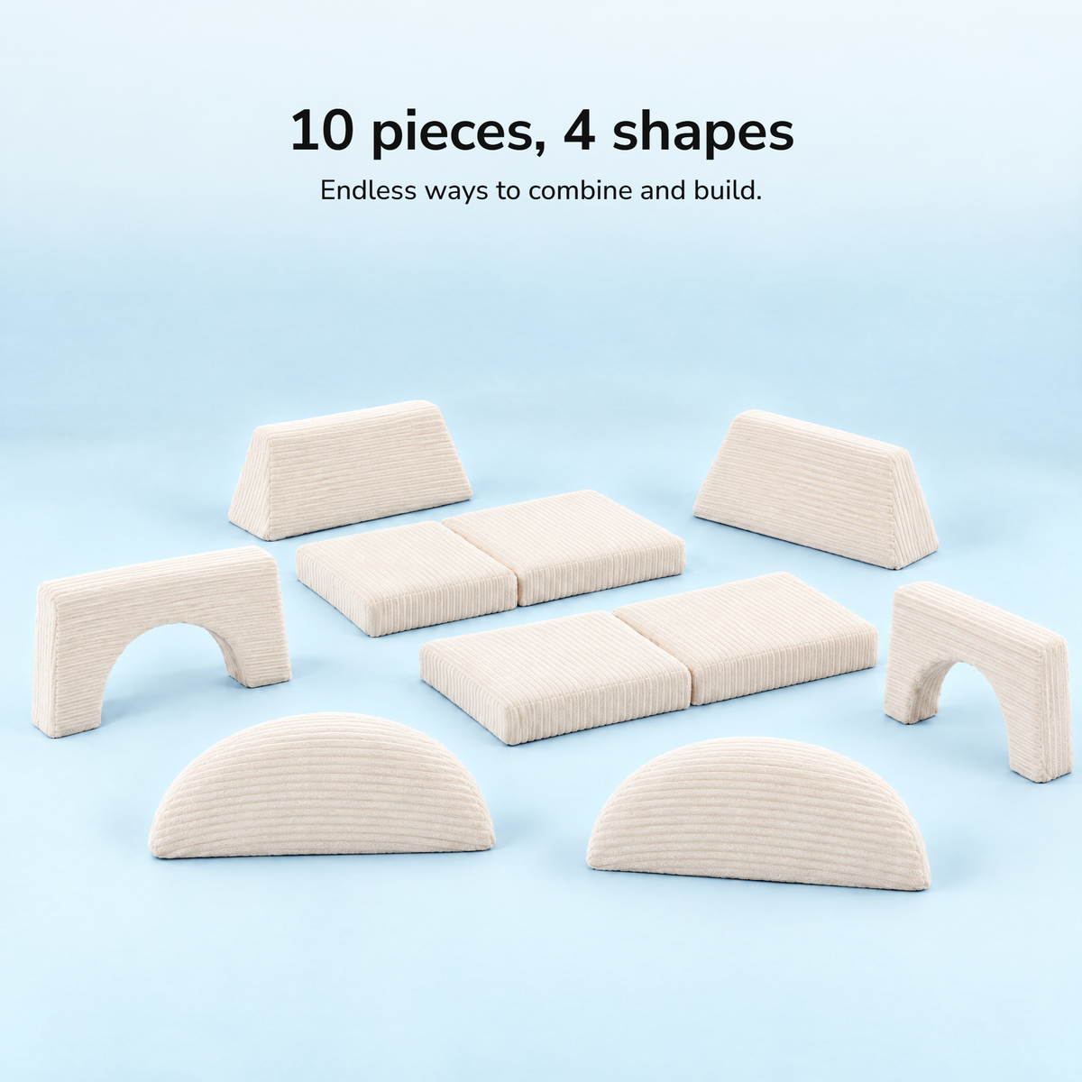 Corduroy Beige · Sztruksowy beż · Manšestrová béžová – 10 pieces, 4 shapes