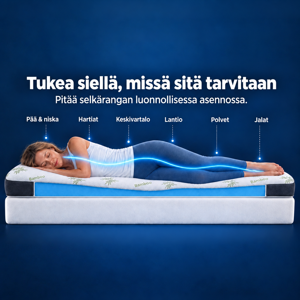 Premium Komfort Topper – ergonominen tuki